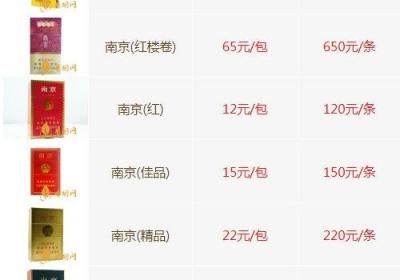 南京煙圖片大全價(jià)格表2022，最全南京香煙價(jià)格一覽表